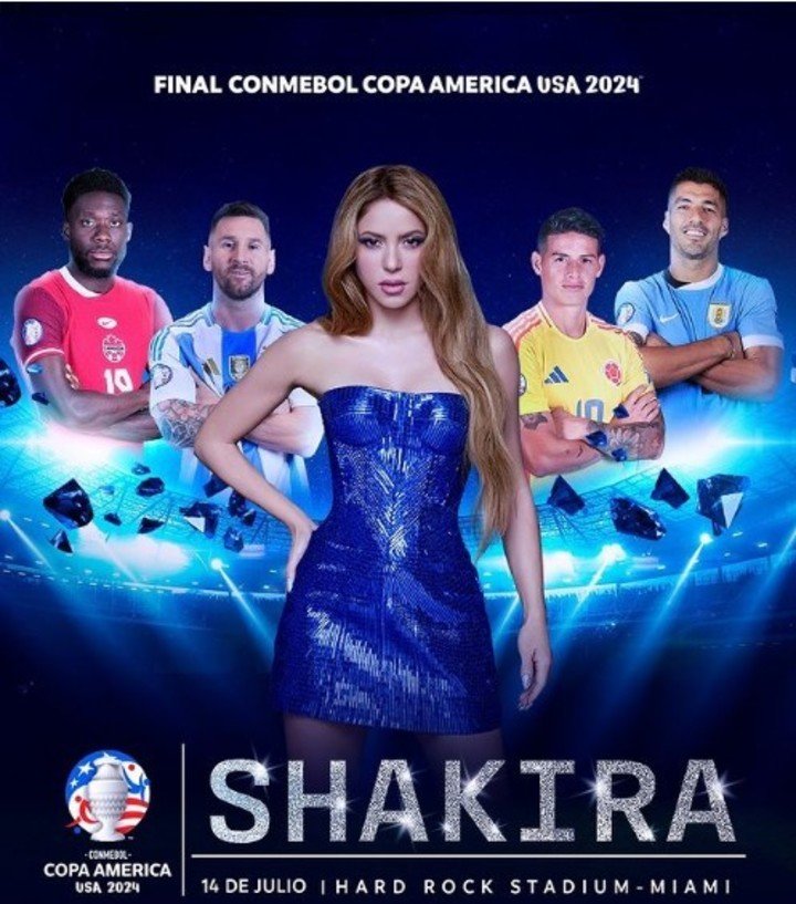 El flyer que promociona la actuación de Shakira en la final de la Copa América.