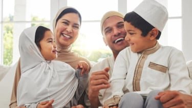 Ilustración de la familia musulmana