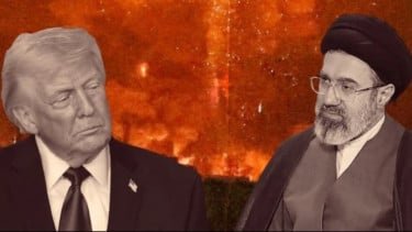 El presidente estadounidense Donald Trump (izquierda), el líder supremo de Irán, Mojtaba Khamenei (derecha)