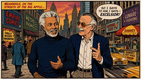 Ejemplo de una imagen de ElevenLabs que puede generar una imagen de Stan Lee